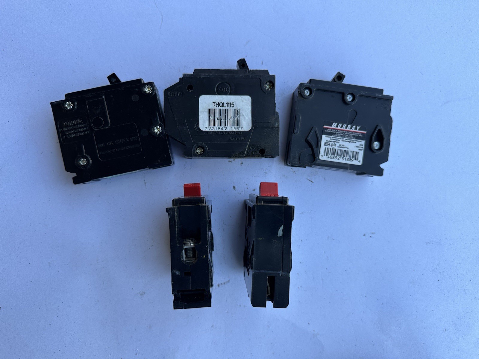 LOT OF 7* BRYANT | GE | Murray | Eaton Single Pole 15 & 20 Amp Circuit Breakers