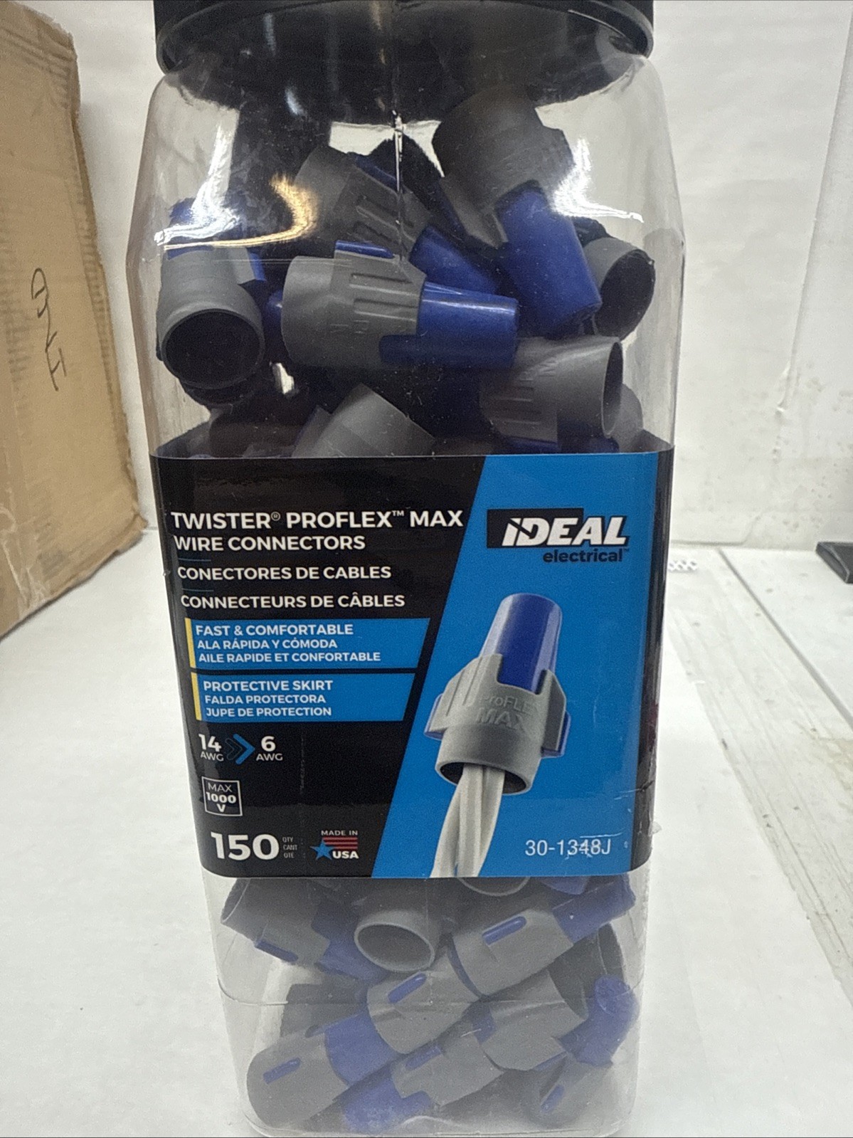 IDEAL 30-1348J Blue/Gray Twister® Proflex Max – Jar of 150 Winged Twist-On