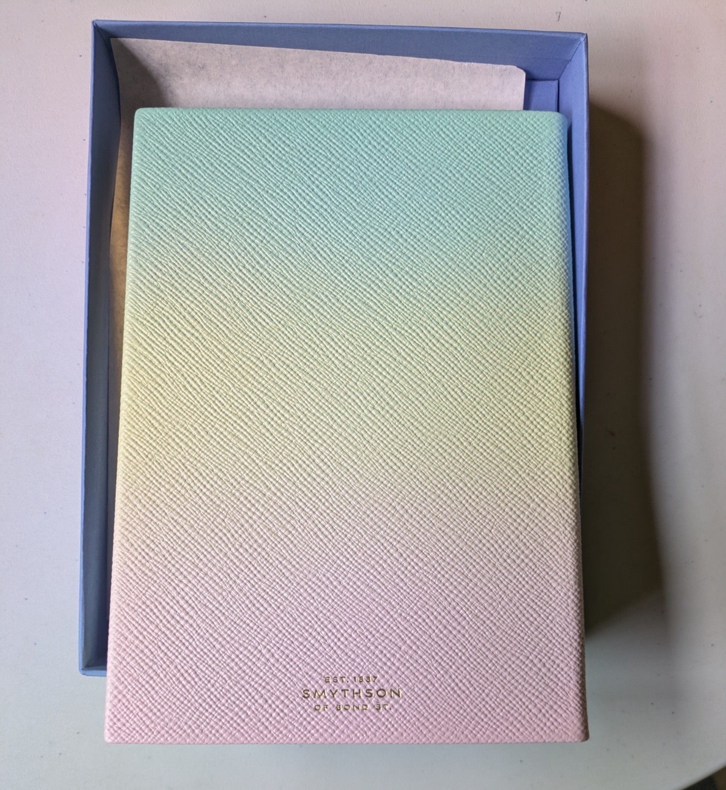 Smythson of Bond Street Soho Notebook in Panama-Rainbow- Limited Edition-New