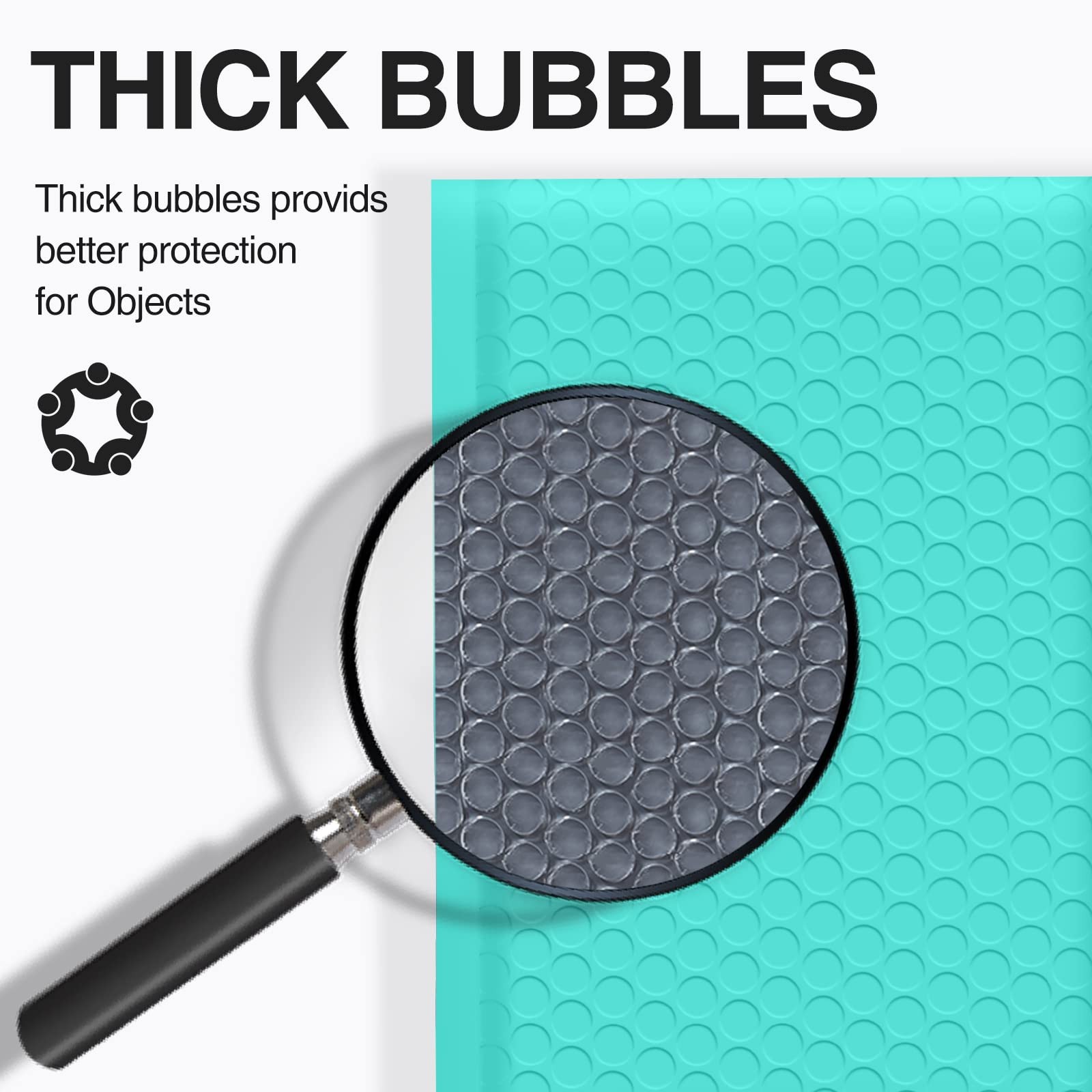 Bubble Mailers 4×8 Inch Teal 50 Pack Usable Size 4×7 Inch Poly Padded Envelop…