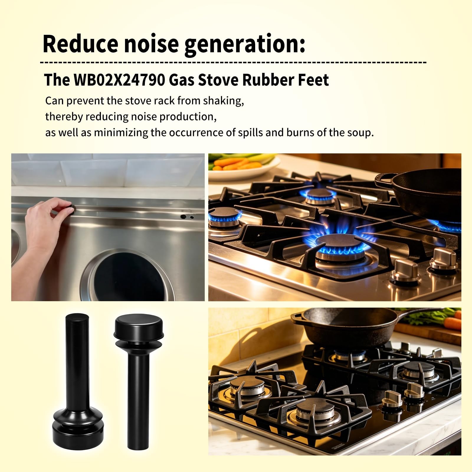 12 Pack WB02X24790 Rubber Stove Grate Feet Fit GE Range Oven Burner | Replace…