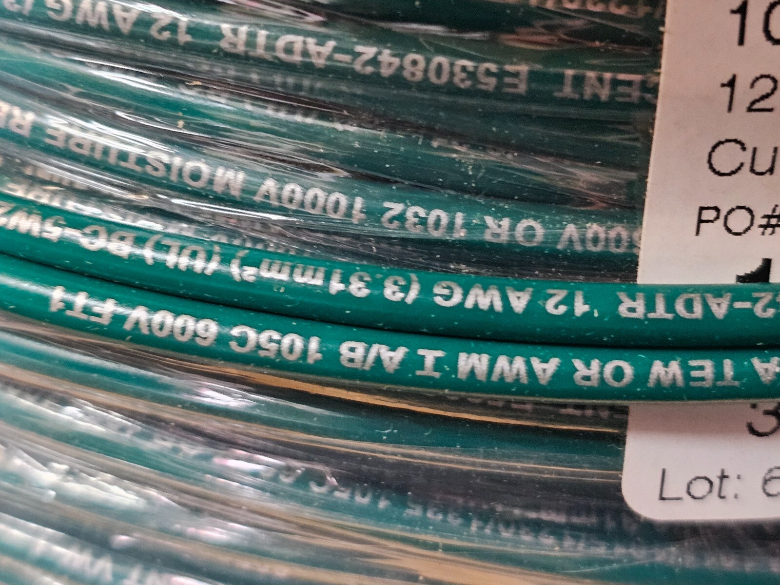 IEWC 1000′ 12 AWG, UL 1015 Lead Wire, 65 Strand, 105C, 600V, Tinned copper, PVC