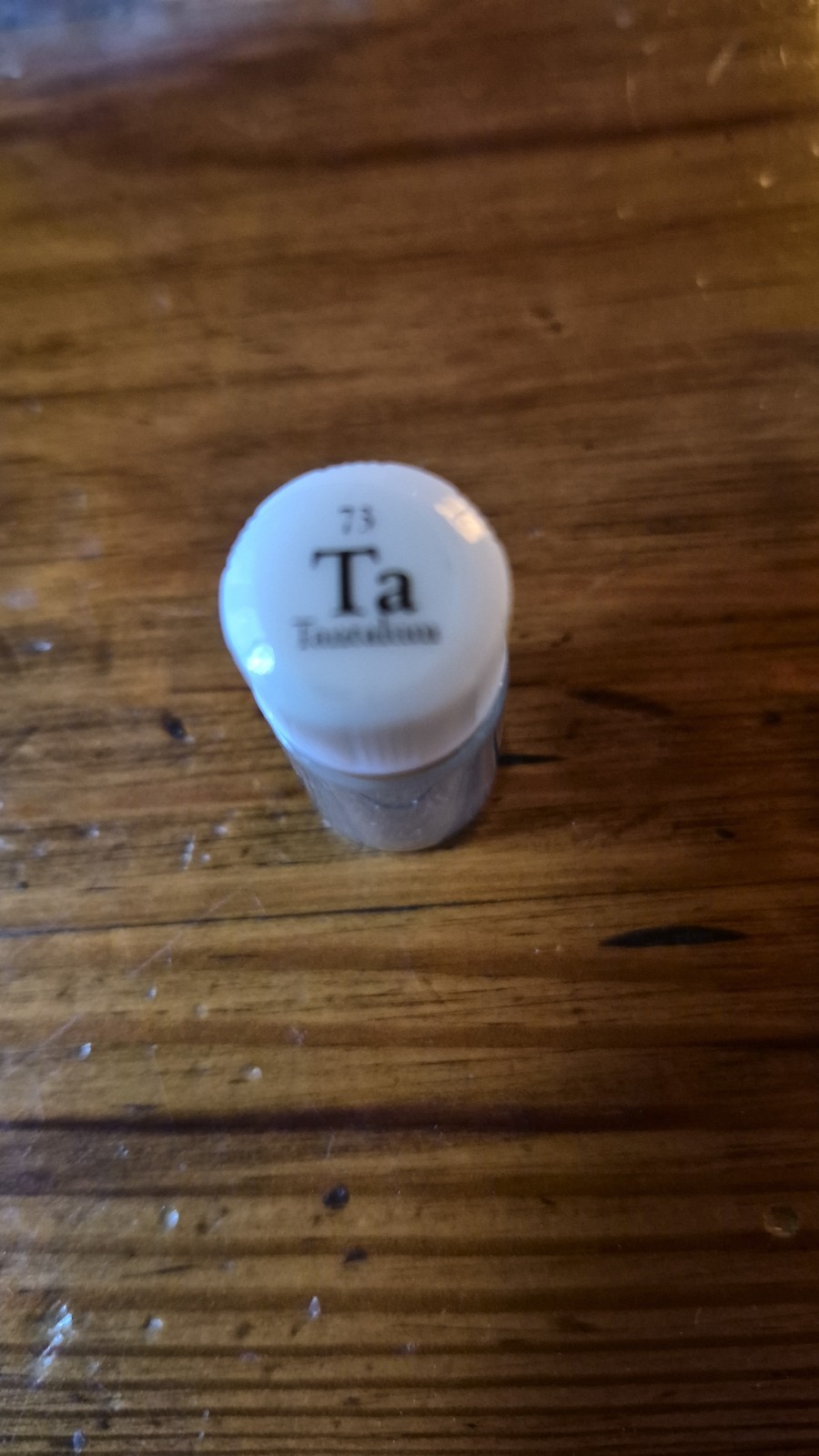 Luciteria Science Tantalum Element Sample 5.80g Glass Vial 15-1g Vials»Ta 73″