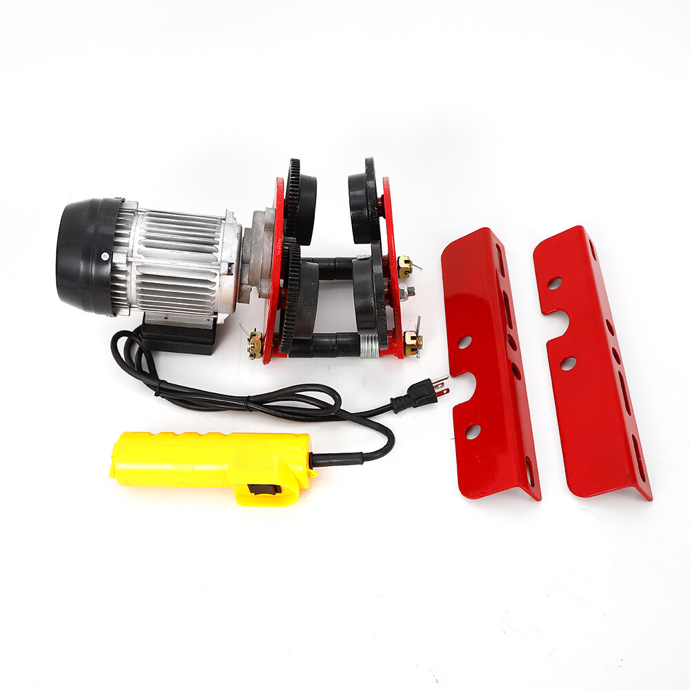 Electric Wire Rope Hoist Trolley Overhead Motor Winch Hoist Garage Crane 2200lbs