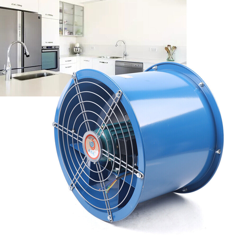 10″ Axial Fan Cylinder Pipe Spray Booth Paint Fumes Exhaust Fan 2000m³/H 250W