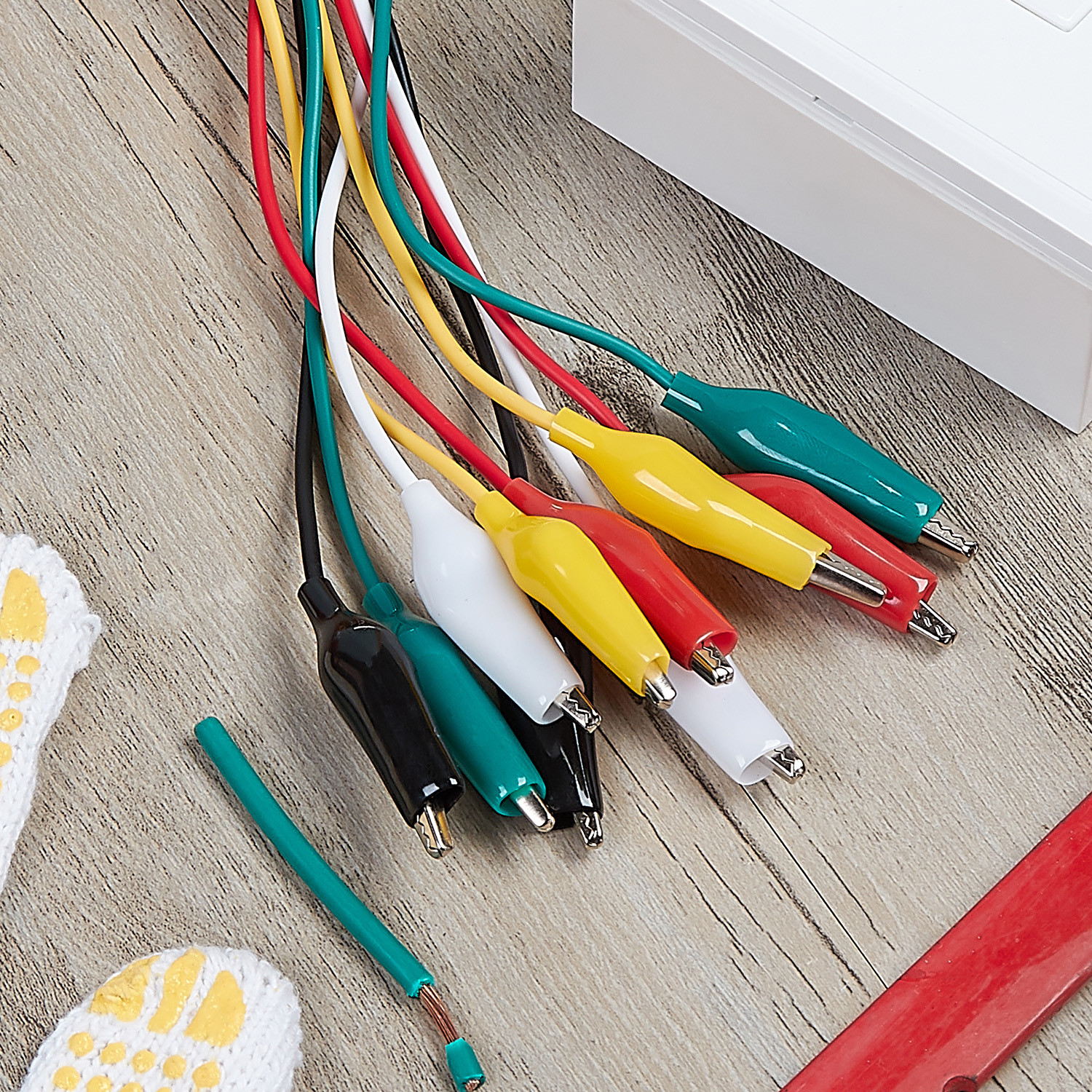 WGGE WG-026 20 Pieces and 5 Colors Test Lead Set & Alligator Clips,20.5 inches