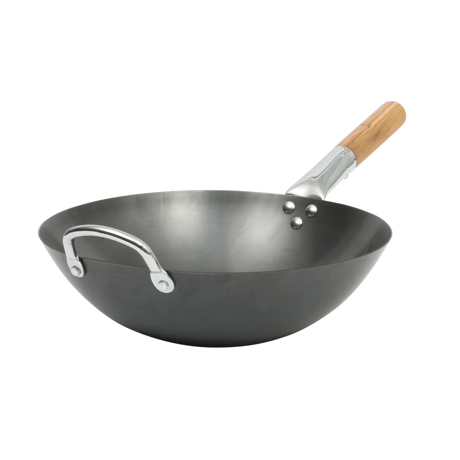 Sur La Table Kitchen Essentials Quick Fire 13.5 Carbon Steel Flat Bottom Wok