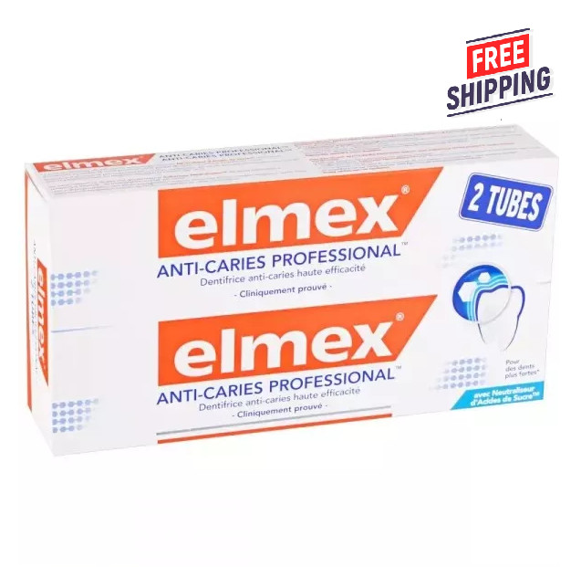 2 PACK Elmex Anti-Decays Professional Toothpaste 75ml