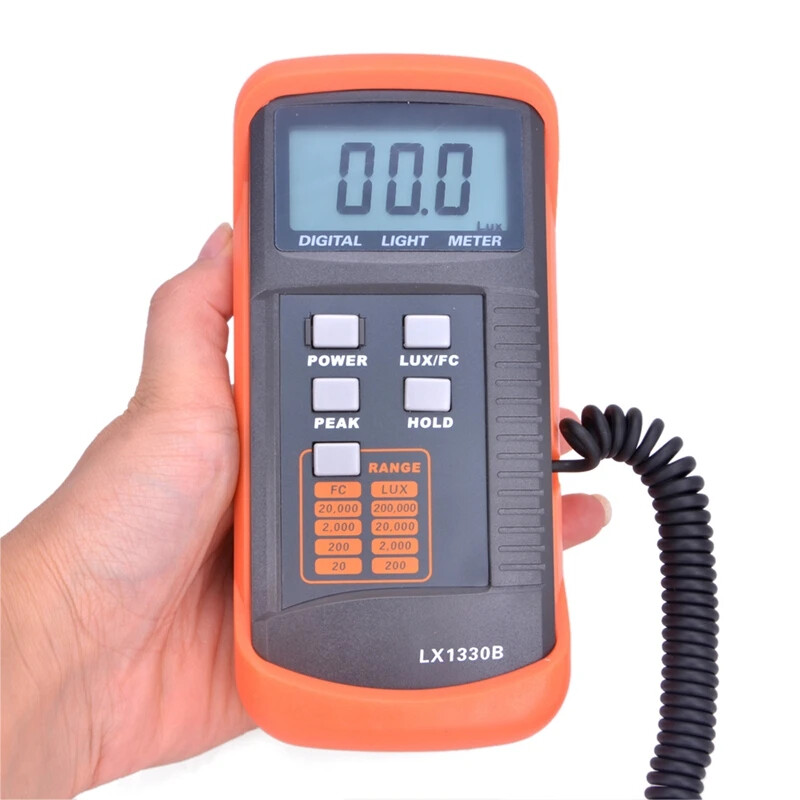 Professional Digital Lux Meter 0.1~200,000 Lux/FC LCD Light Meter Detect Light