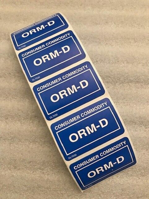 5 ORMD ORM-D 1.5 x 2.5 inch “other” HAZMAT Qty Shipping Label Sticker UPS Fedex