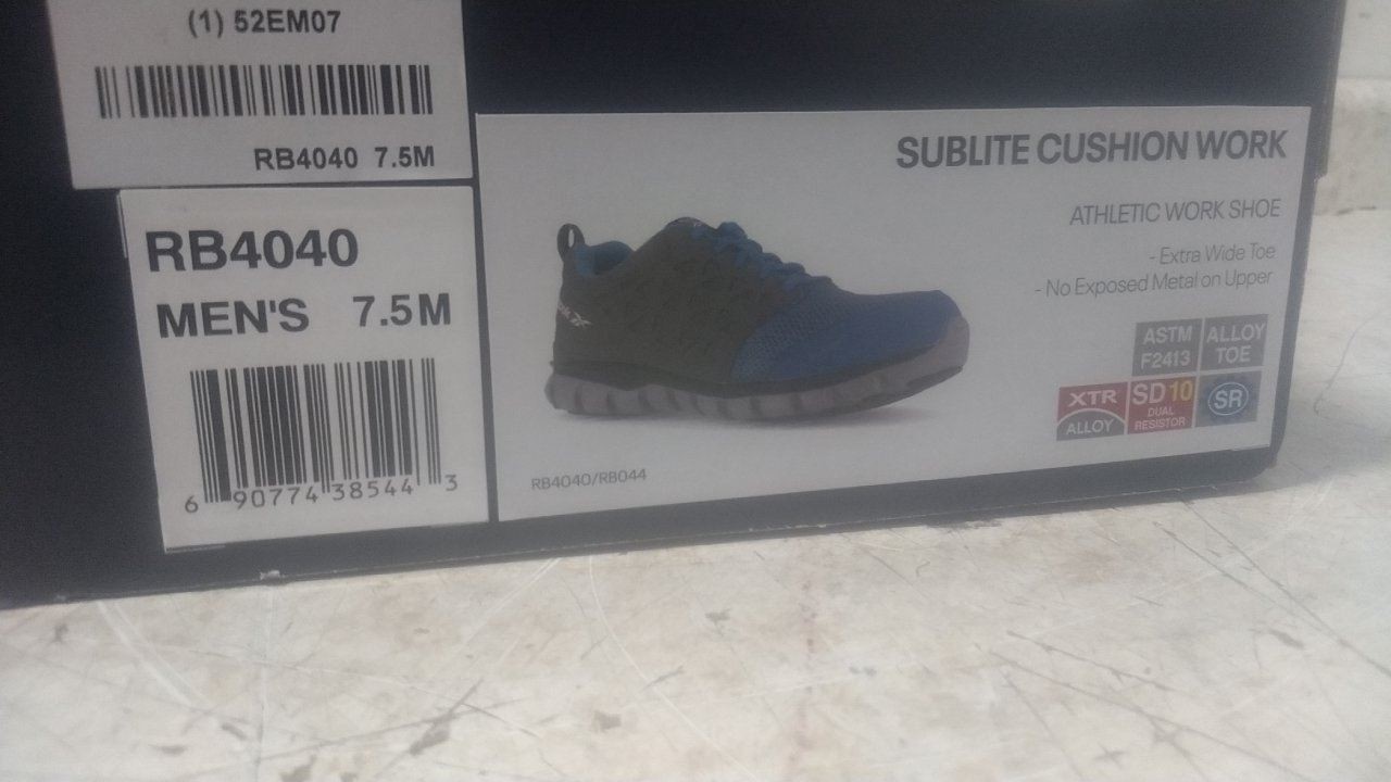 Reebok RB4040 Size 7-1/2 M Men’s Blue/Gray Alloy Toe Athletic Style Work Shoe