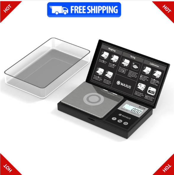 MAXUS Pocket Gram Scale 500g x 0.01g with Tray & Tare Function