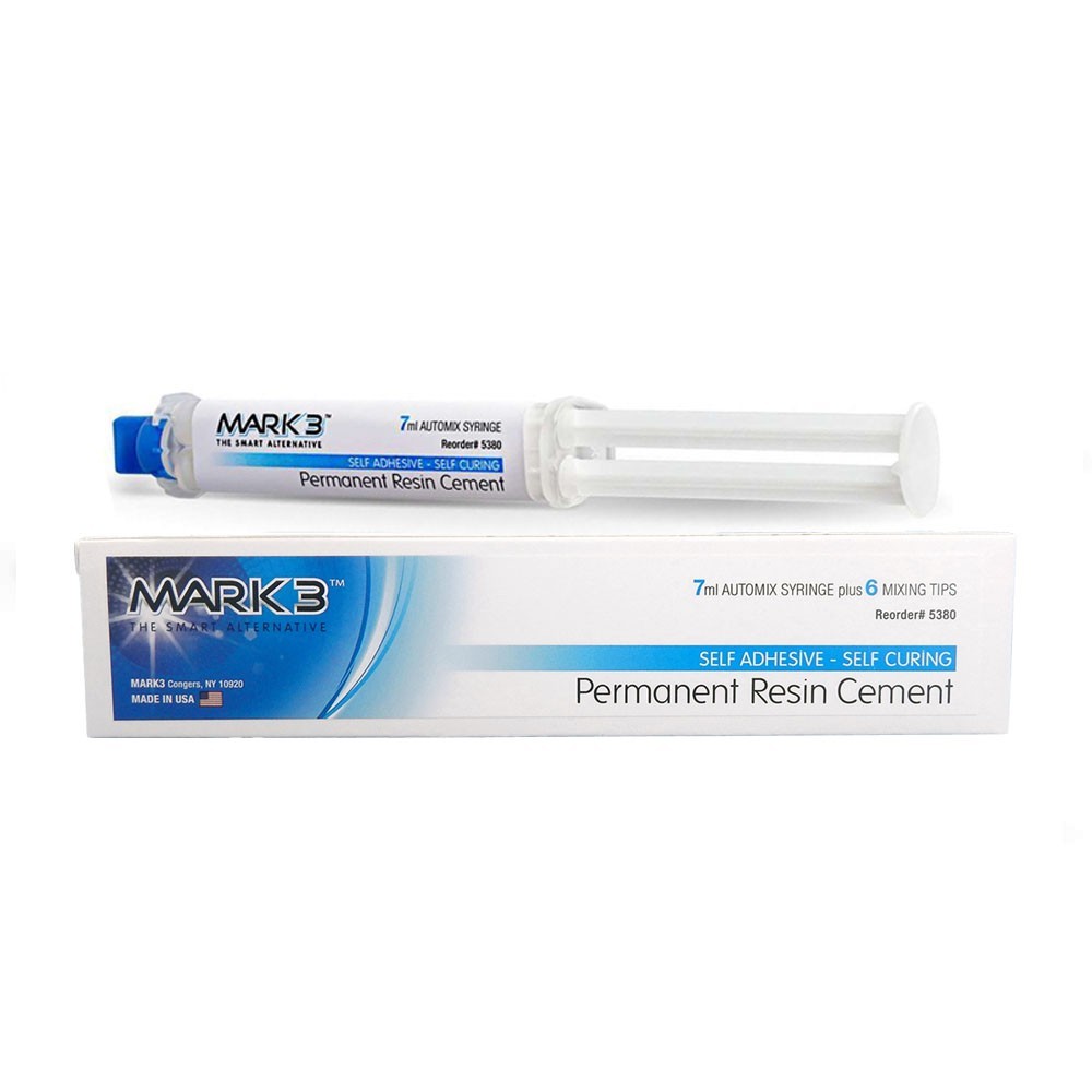Mark3 Permanent Resin Cement Self Adhesive 7ml Automix Syringe & Tips Made in US