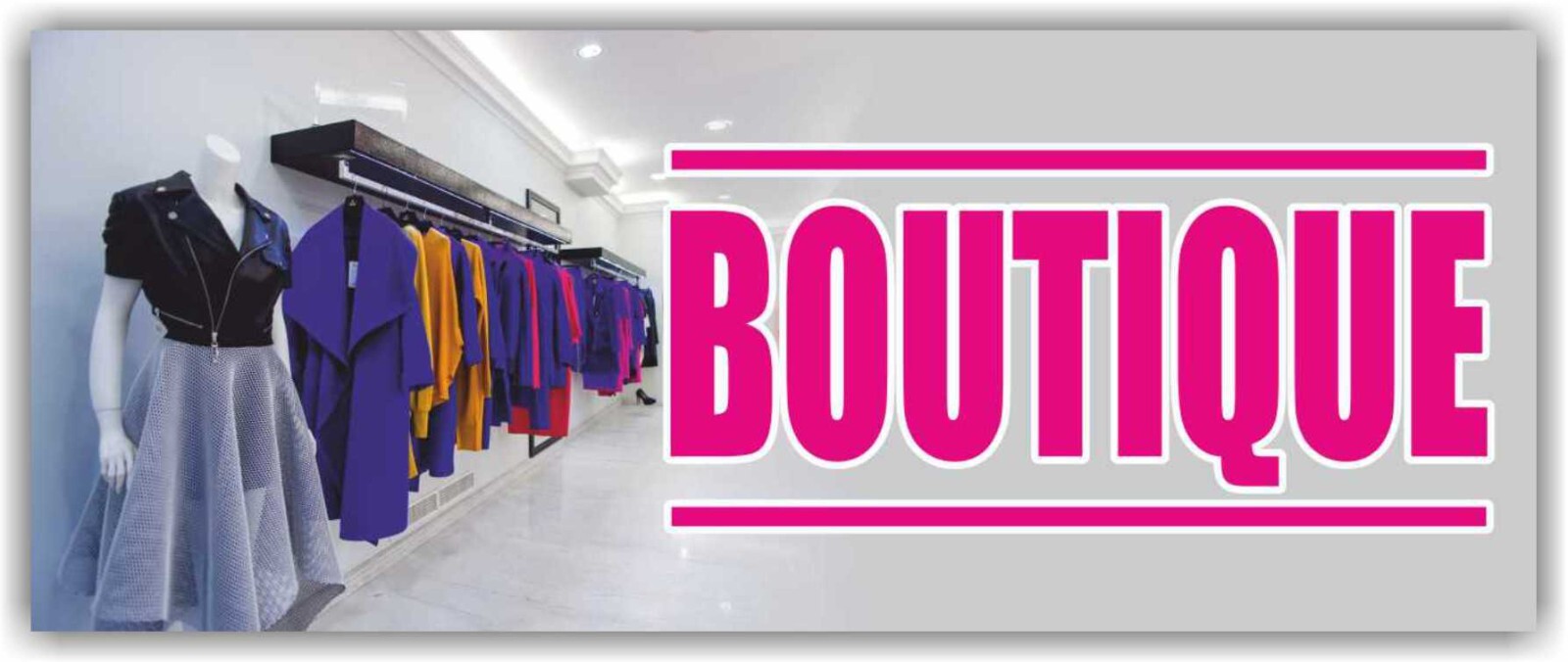 BOUTIQUE Advertising Banner Vinyl Mesh Sign Shop Store Clothing Dealer Resale