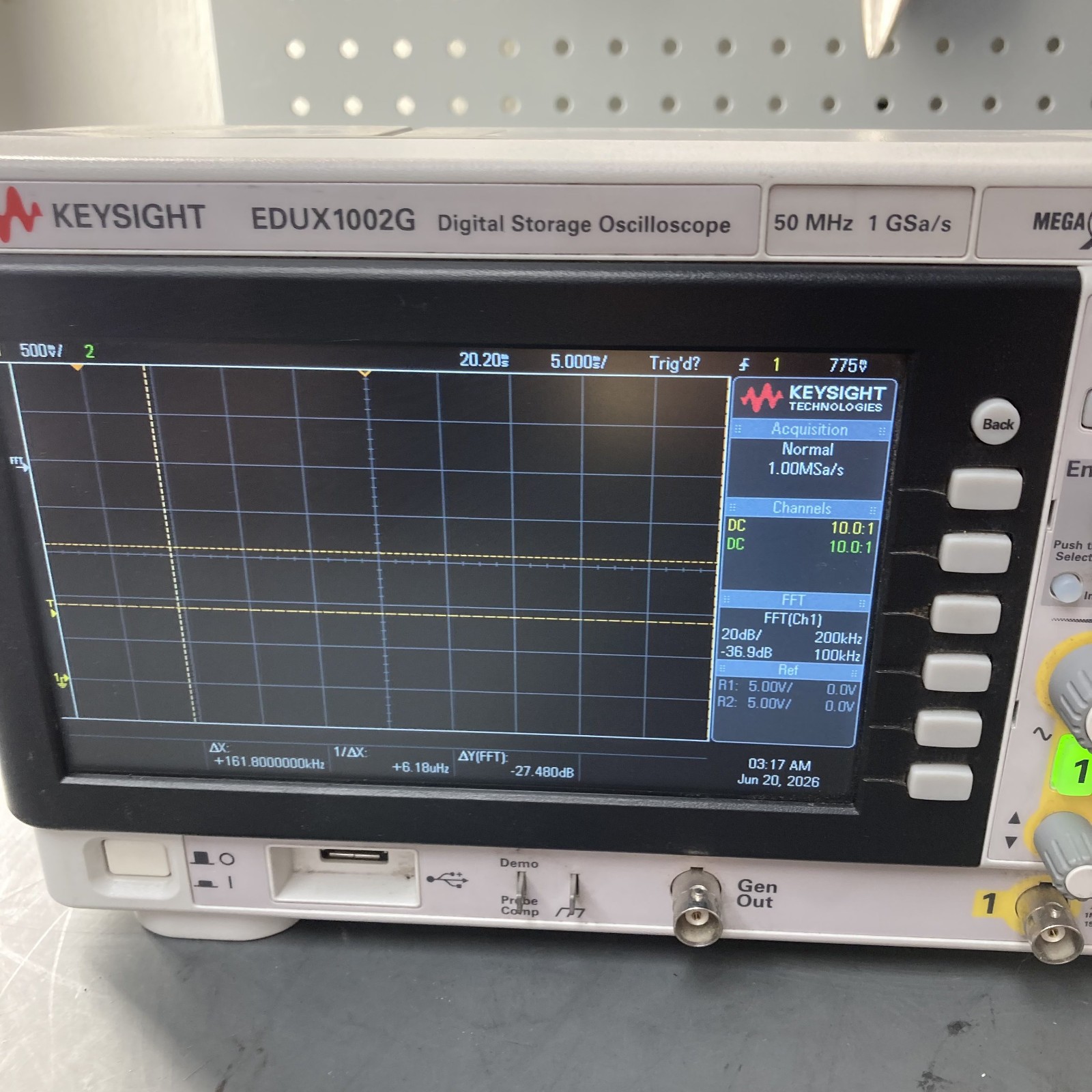 Keysight EDUX1002G Digital Storage Oscilloscope InfiniiVision 50 MHz 2 Channels