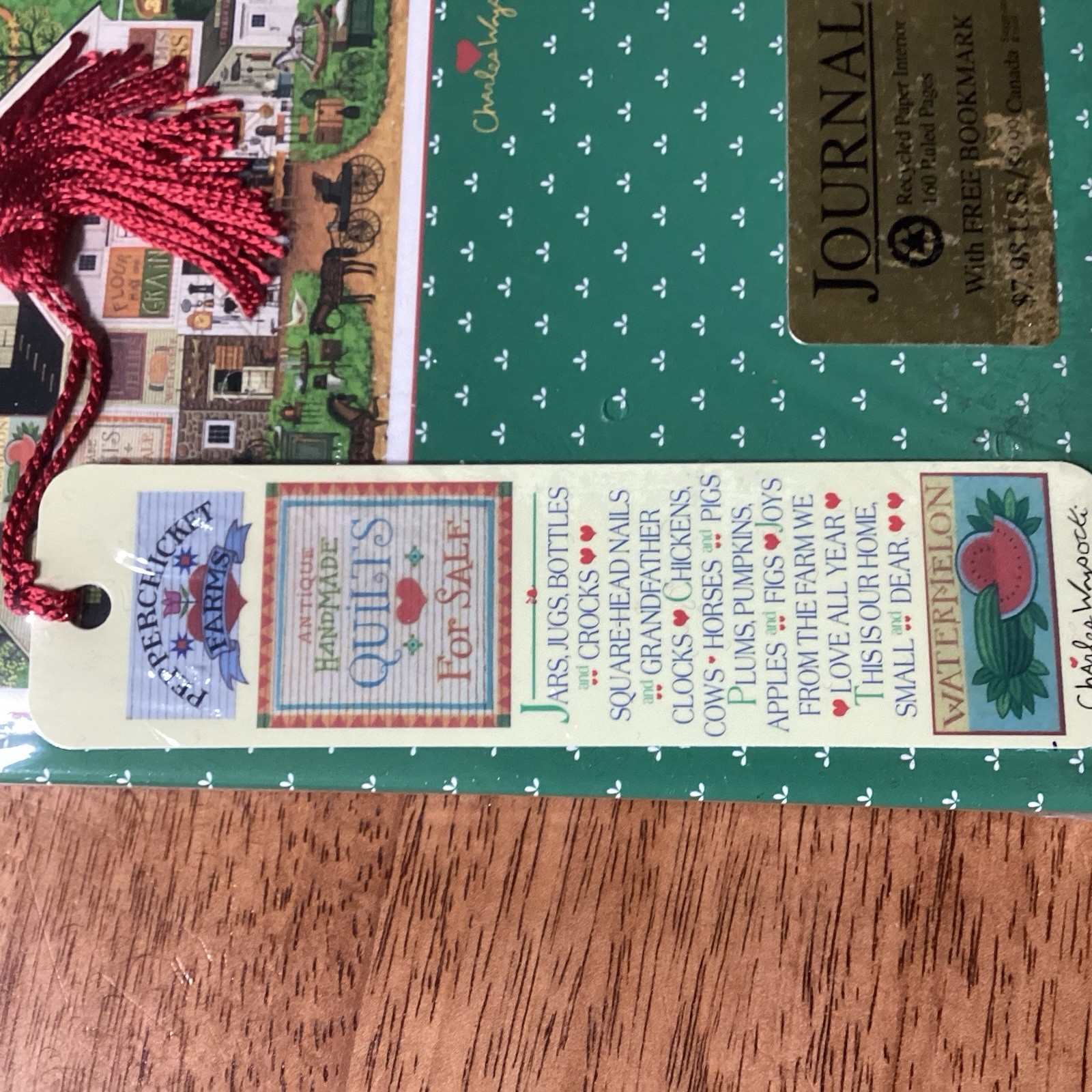 NEW Charles Wysocki Peppercricket Farm Notebook/Journal & Bookmark Country Art