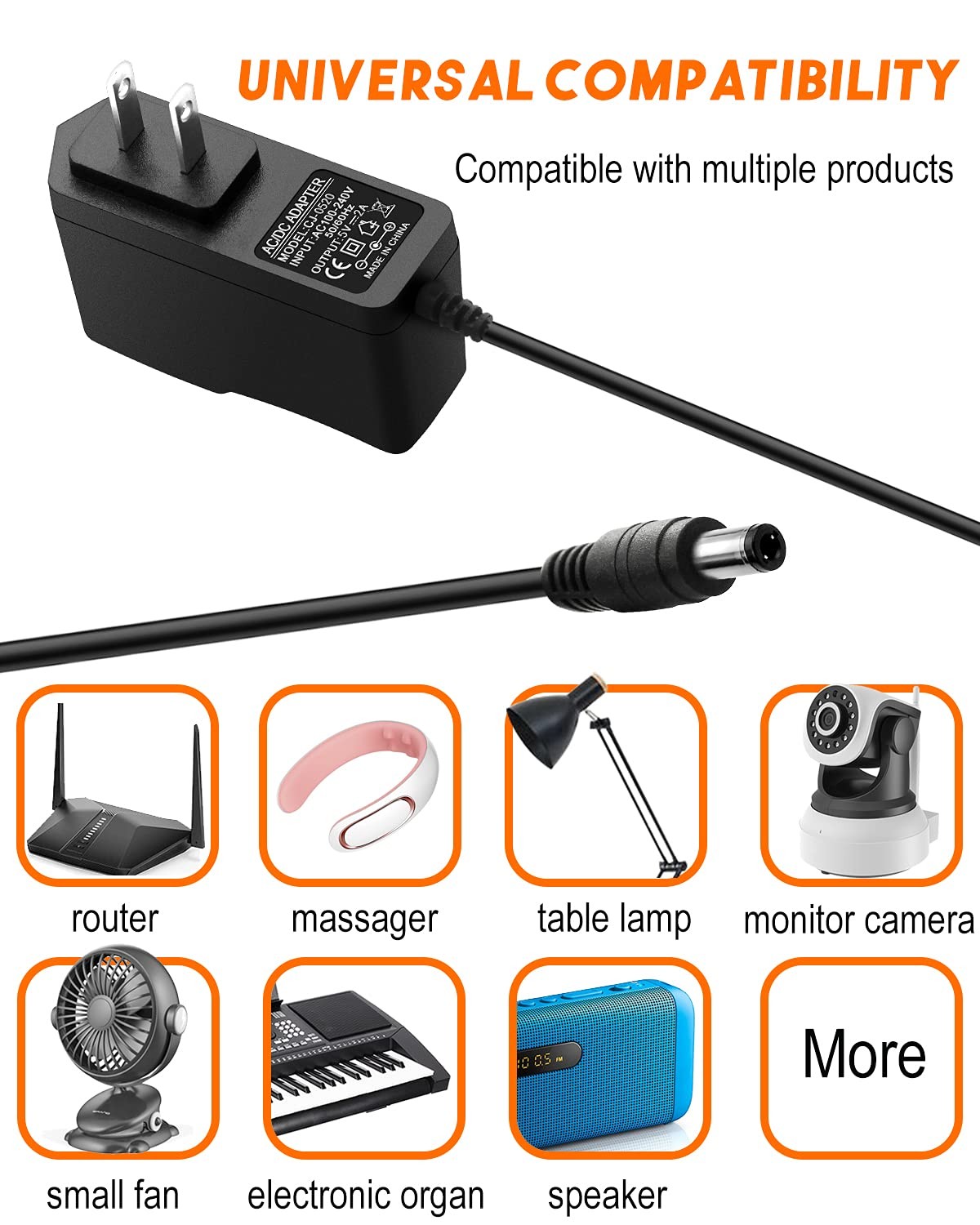 5V 2A AC Adapters 5V Power Adapter Charger DC Power Supply for Regulated Swit…