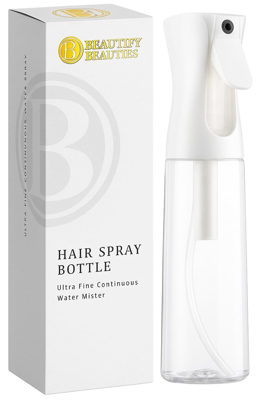 BeautifyBeauties Spray Bottle For Hair – Continuous Mister 10.1 Ounces, Clear