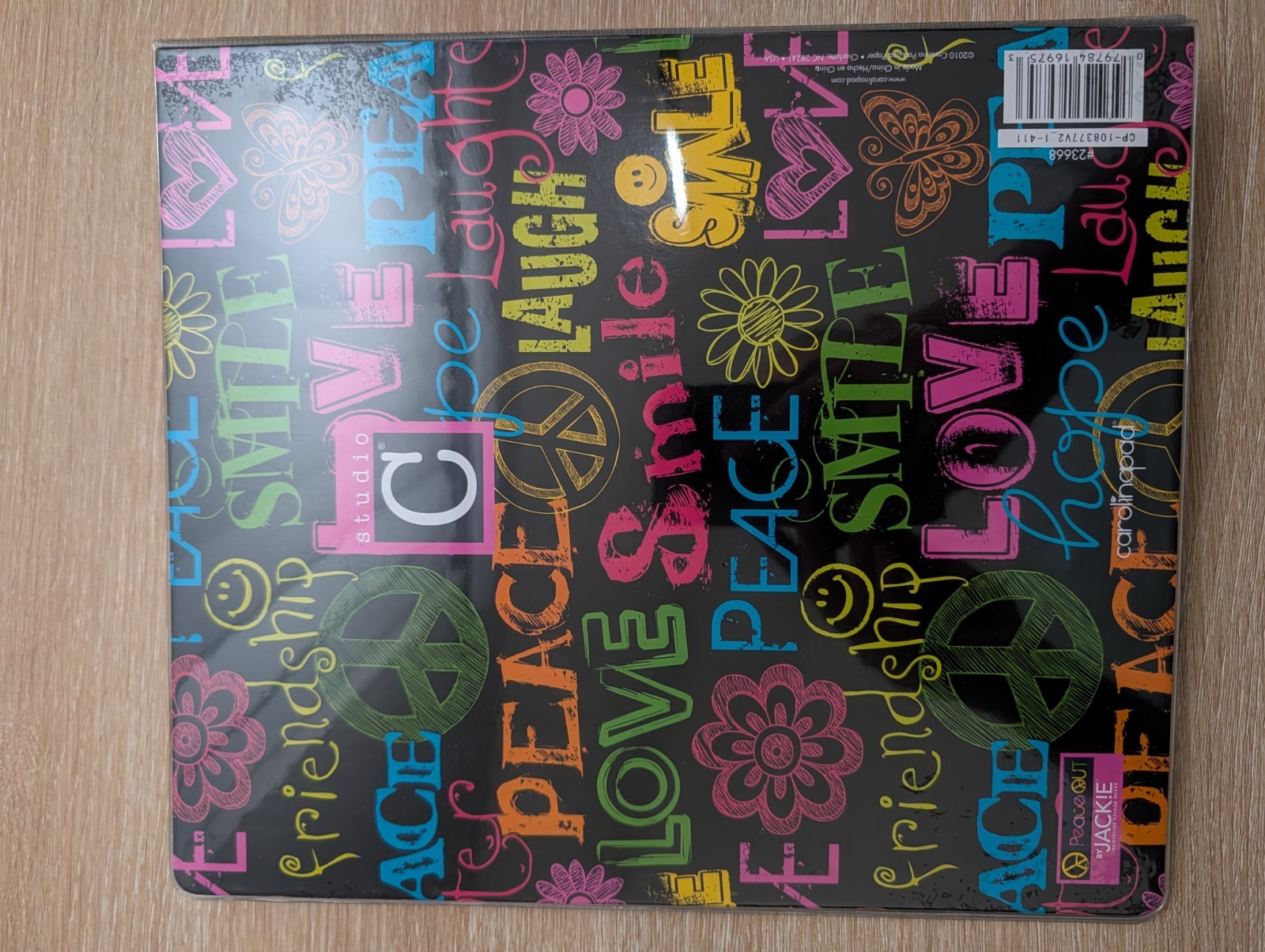 Jackie Peace Out Daily Use Binder Clear Overlay Plastic Black Multicolor 3-Ring