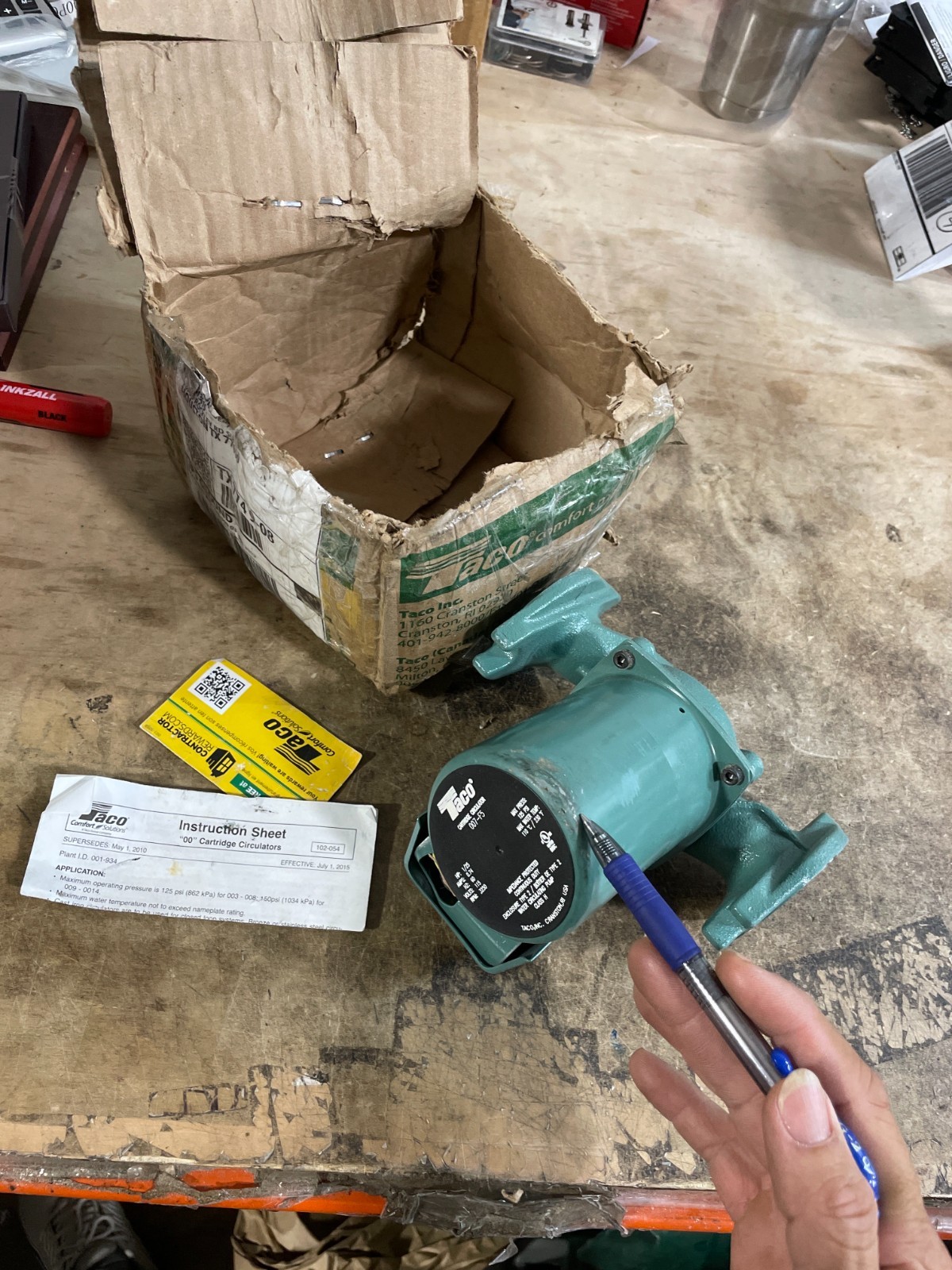 Taco 007-F5 Cast Iron Circulator Pump, 1/25 HP