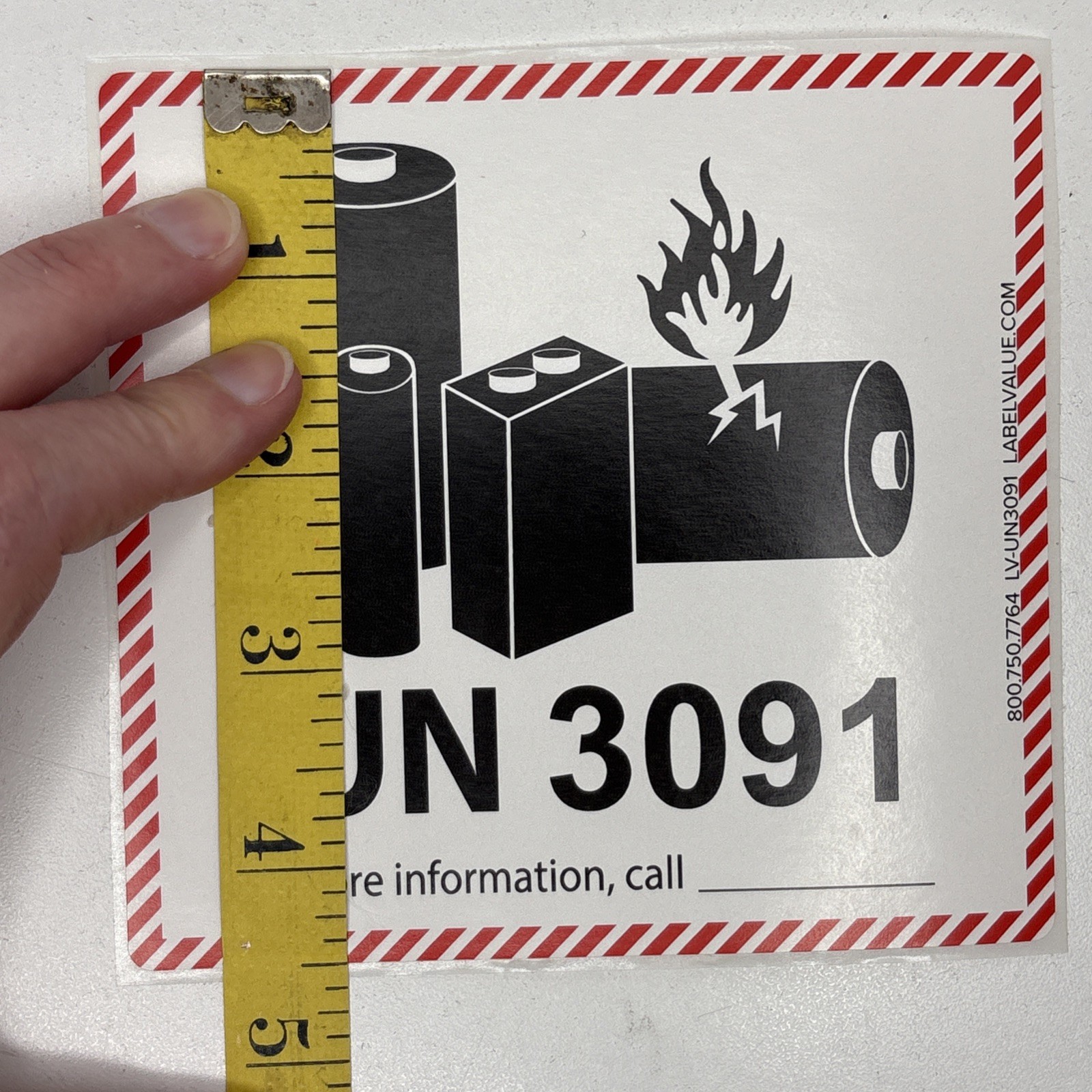 UN3091 Lithium Ion Battery Shipping Labels Stickers Lot of 6 4.75X4.5 inch
