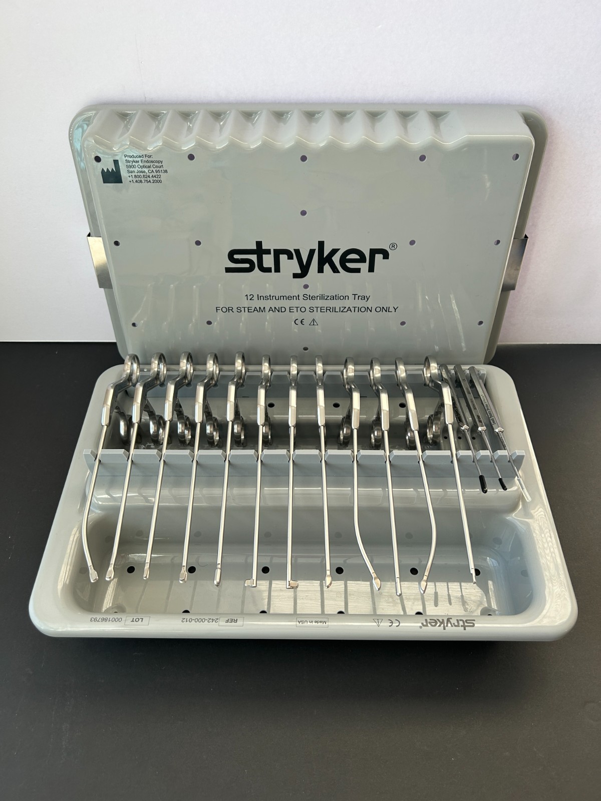 Stryker Conquest Set of 15 Arthroscopic Punches/Graspers/Probe W/ Tray Authentic