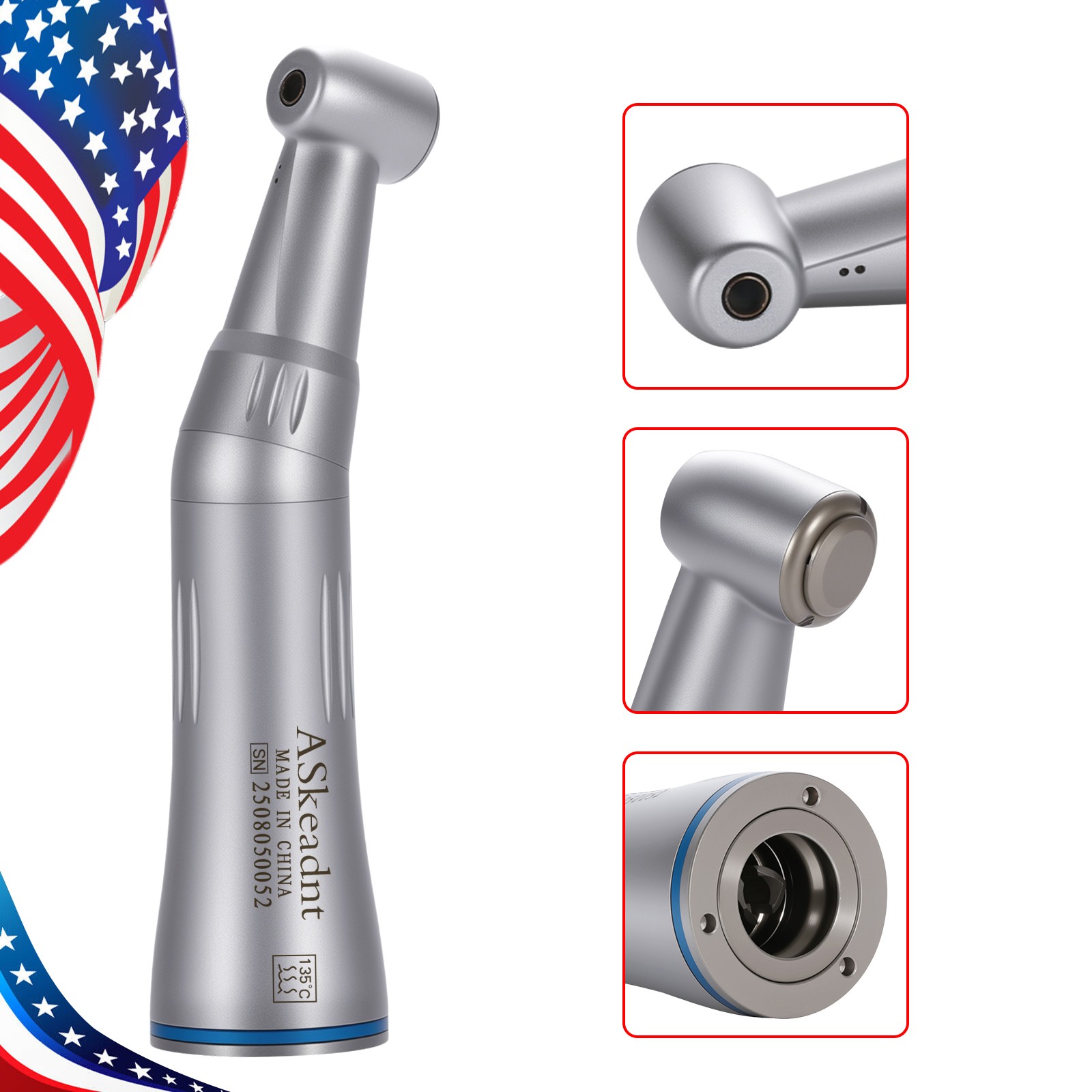 Dental Internal Water Spray Contra Angle E-type Low Speed Handpiece
