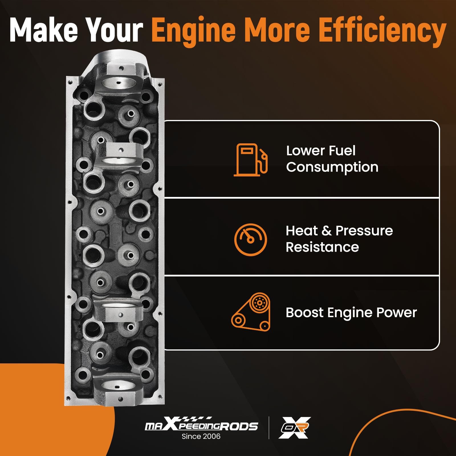 Cylinder Head Compatible with Ranger B2500 2.5L 2.3L VIN C A 1996-2001 EHF140-3