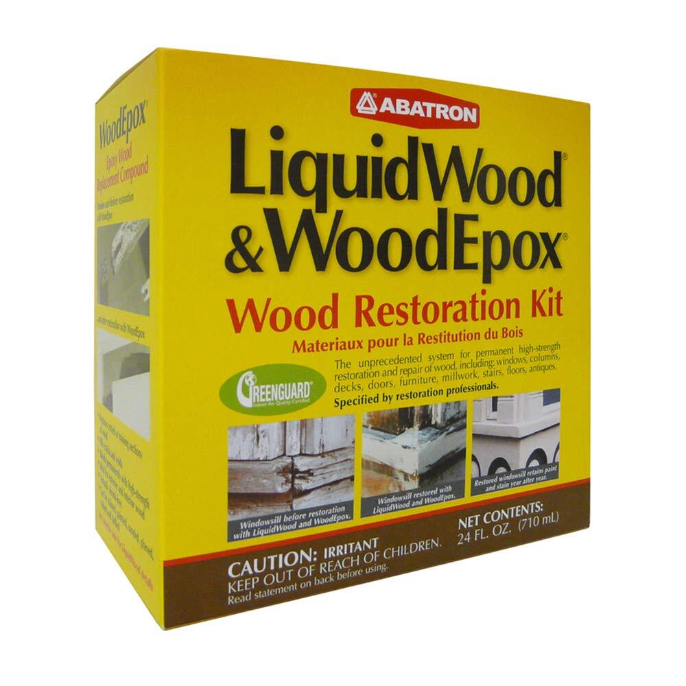 Abatron Liquid Wood Repair Restoration Kit, WoodEpox FIller, 24 Ounce