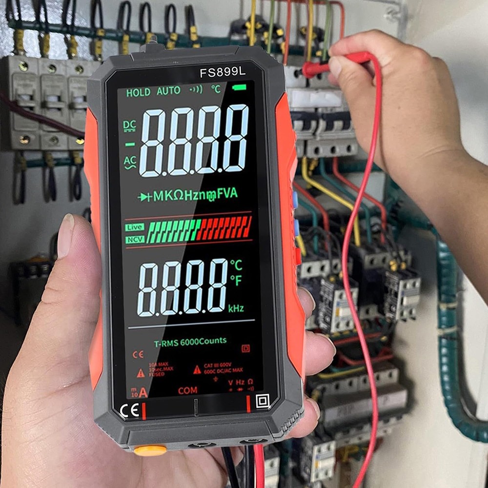 TRMS 6000 Counts Digital Multimeter Tester Auto-Ranging Voltmeter Colour Display