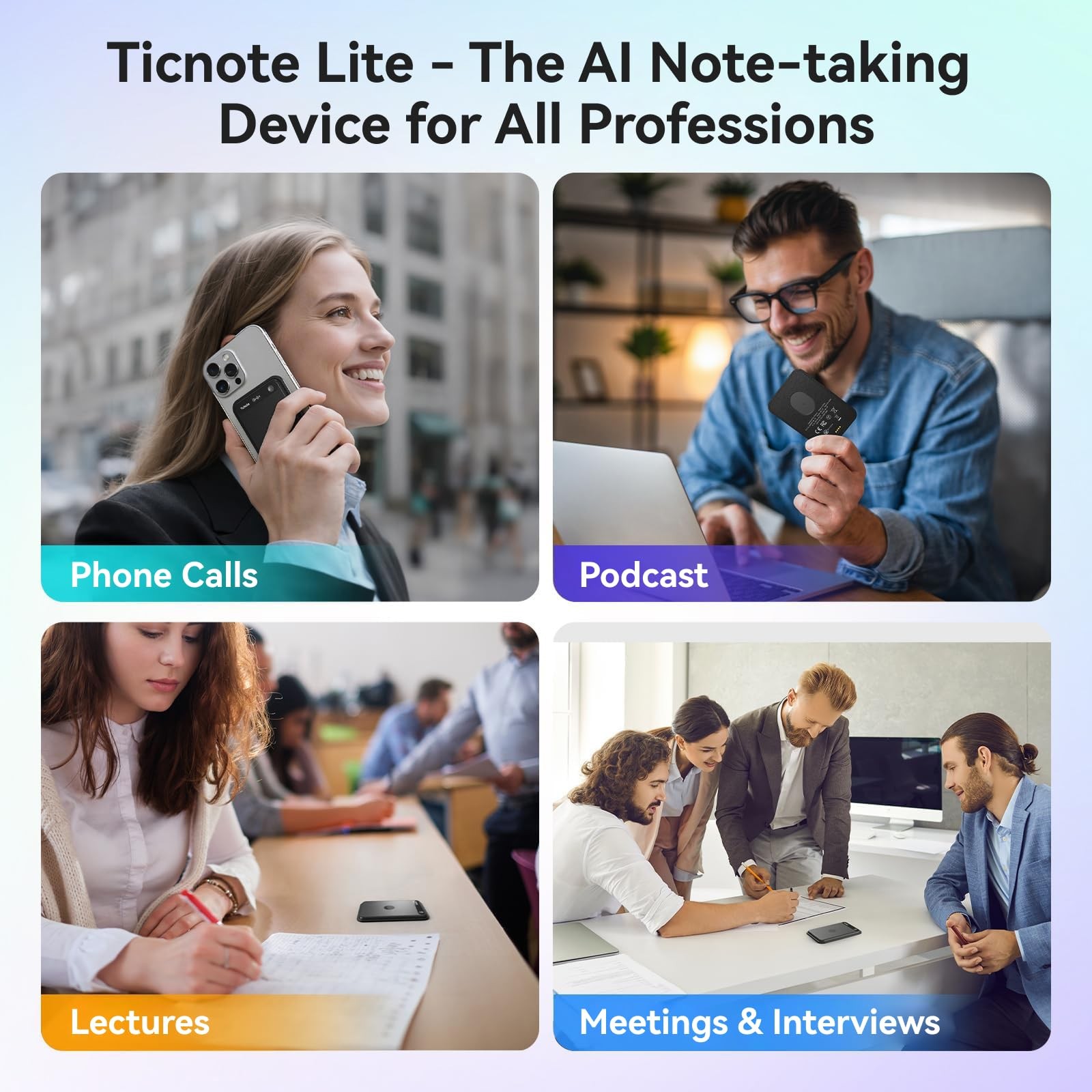 TicNote Lite AI Voice Recorder, AI Note Taking Device w/Instant Transcribe & …