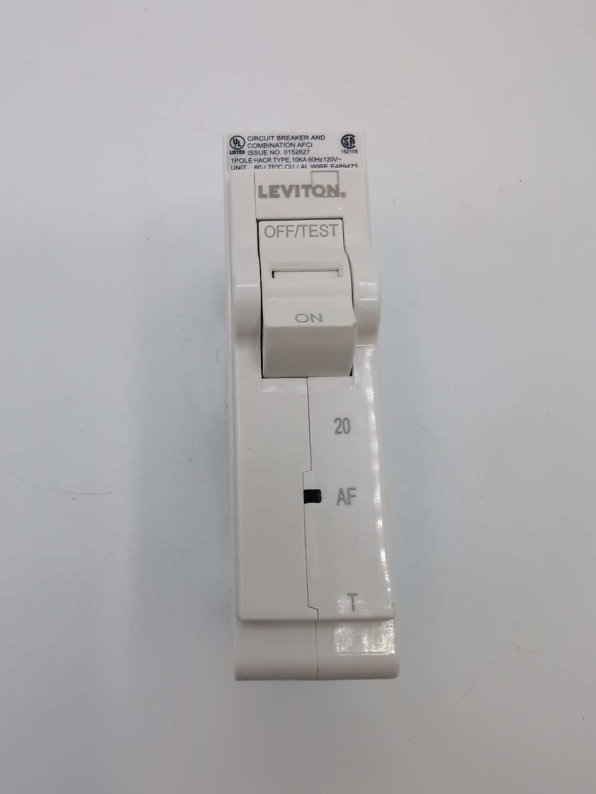 Leviton LB120-AFT 20A 1-Pole AFCI Thermal Magnetic Branch Circuit Breaker
