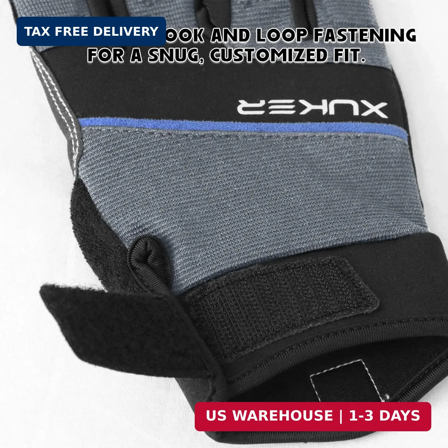 XUKER Half Finger Padded Palm Gloves for Water Sports, Robust & Slip Resistant,