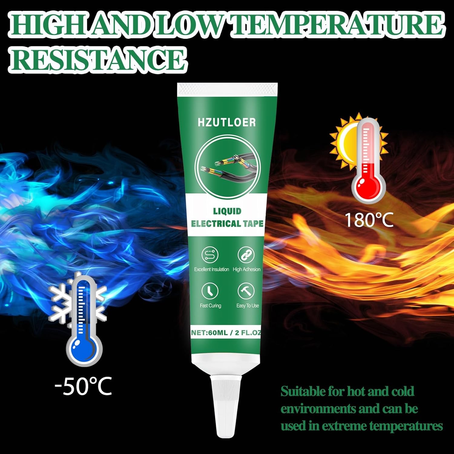 Liquid Electrical Tape, Waterproof Fast Drying High Temp Sealant Glue 2 Pack