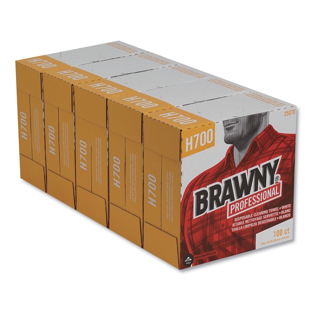 Georgia-Pacific 25070 Medium Weight HEF Shop Towels (100/Box) New