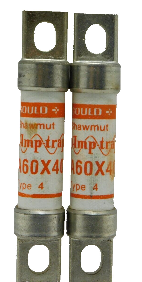 Lot of 2 Gould Shawmut A60X40 Amp-Trap 40 AMPS 600V Type 4