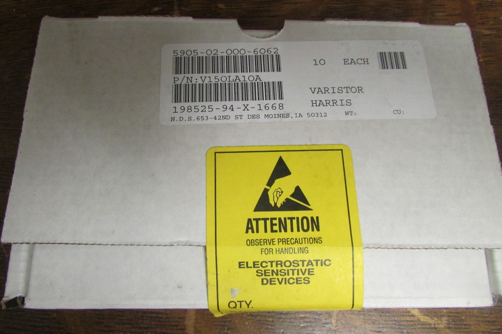 One Box of (10) HARRIS LITTELFUSE H J4 Varistor 4500 AMP 150 VAC 200 VDC 150L10