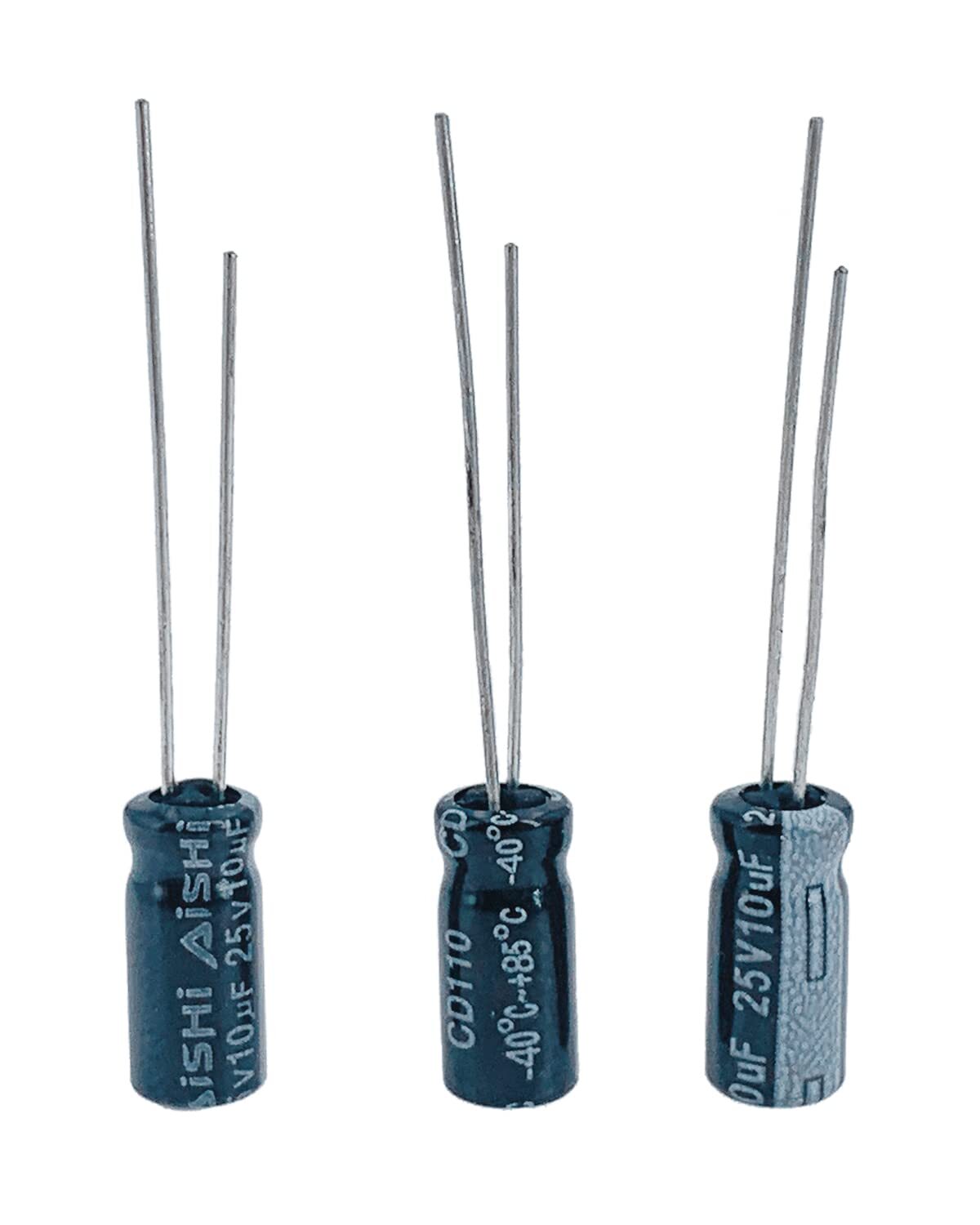 100 Pcs 10UF Capacitor 5x11mm0.2 x0.43in 25v Electrolytic Capacitor Radial Hi…