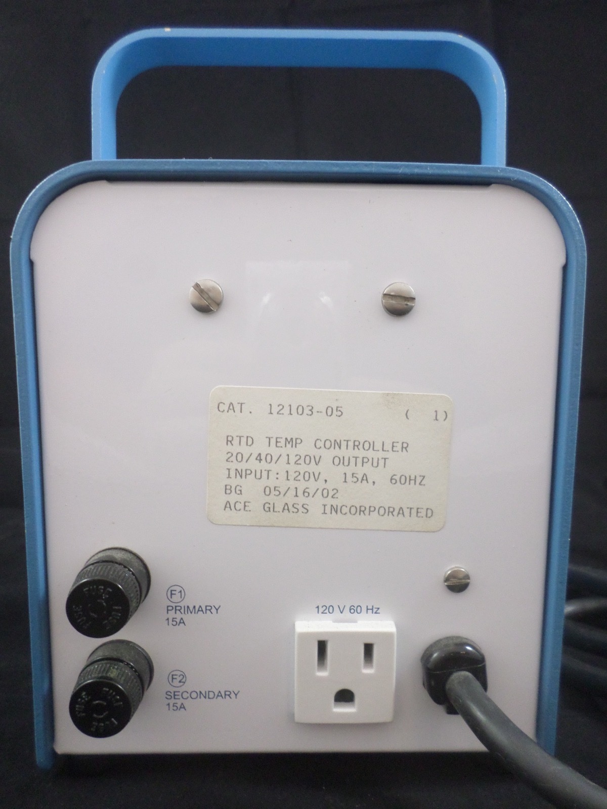 ACE GLASS 0-40 VAC Front/Rear Outlets Temperature Controller 12103-05