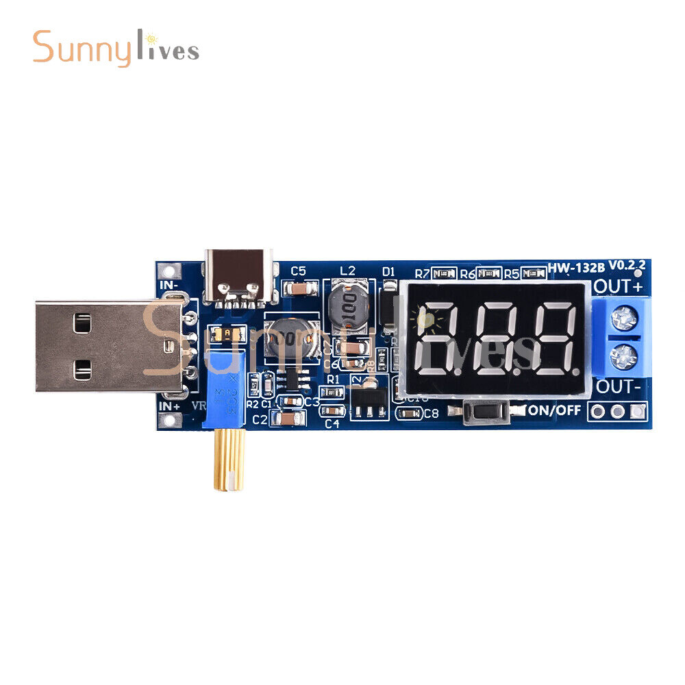 DC-DC 5V to 1.2V~24V USB Step UP Down Boost Buck Adjustable Power Supply Module.