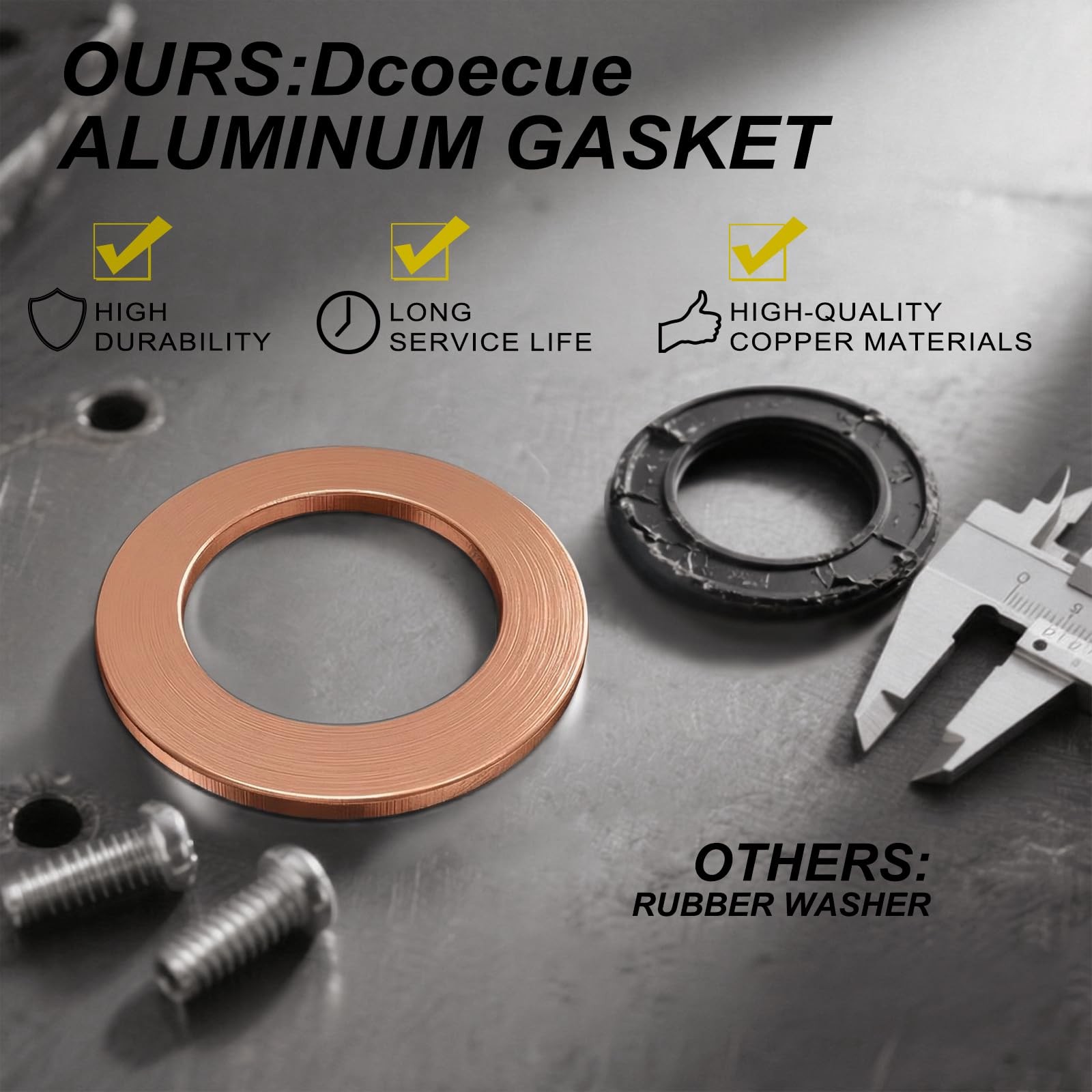 15 PCS Oil Drain Plug Gasket Washer, M14 Copper Crush Washers, Compatible with