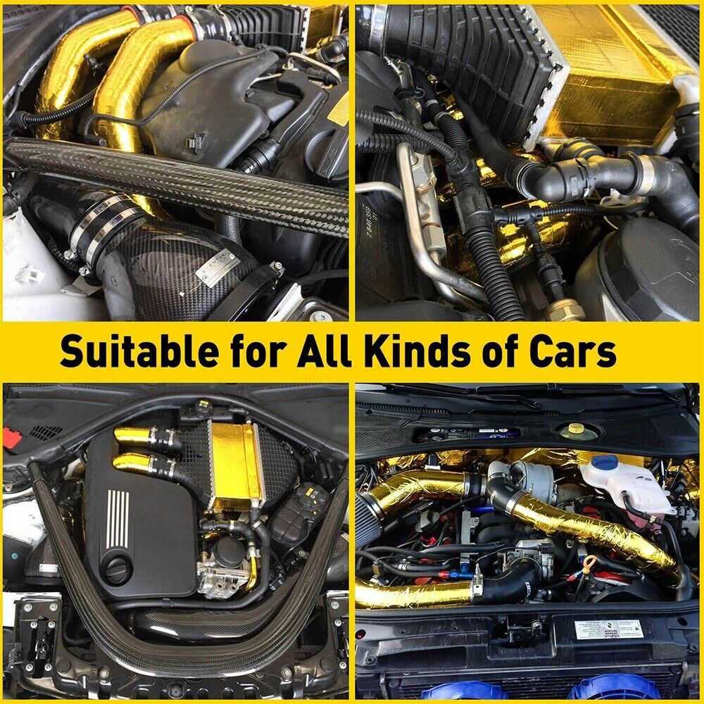 NEW 2″ 33Ft Gold Intake Heat Reflective Tape Wrap Self Adhesive High Temperature