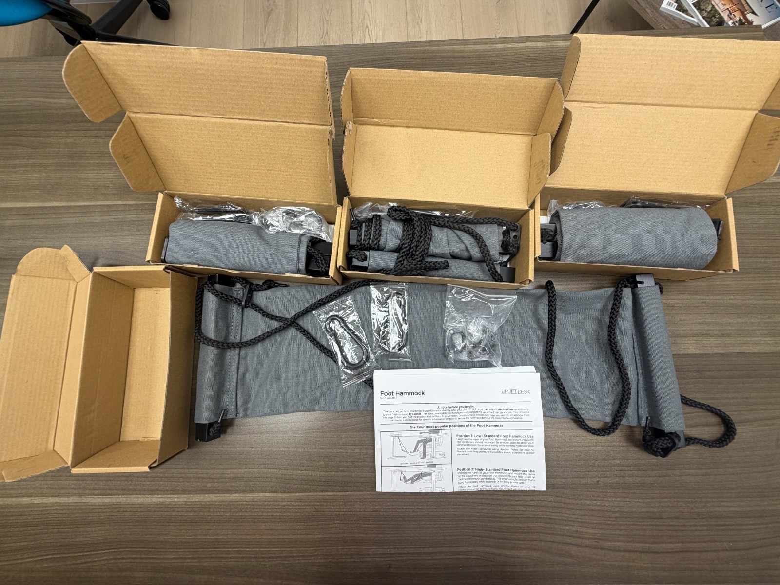 UPLIFT Under Desk Hammock Gray ACC047-GRY for V2 Standing Desk New Open Box