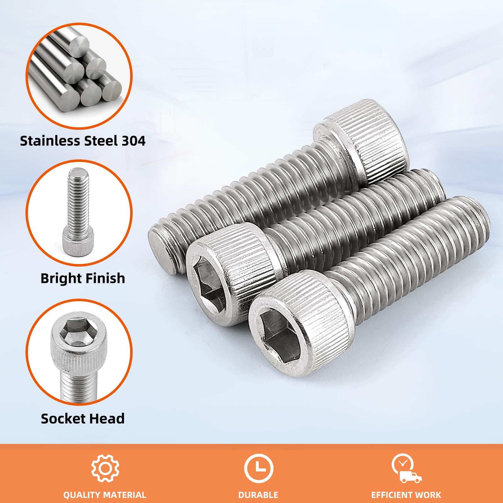 M6-1.0 x 40mm Socket Head Cap Screws Metric, Allen Socket Drive, Stainless St…
