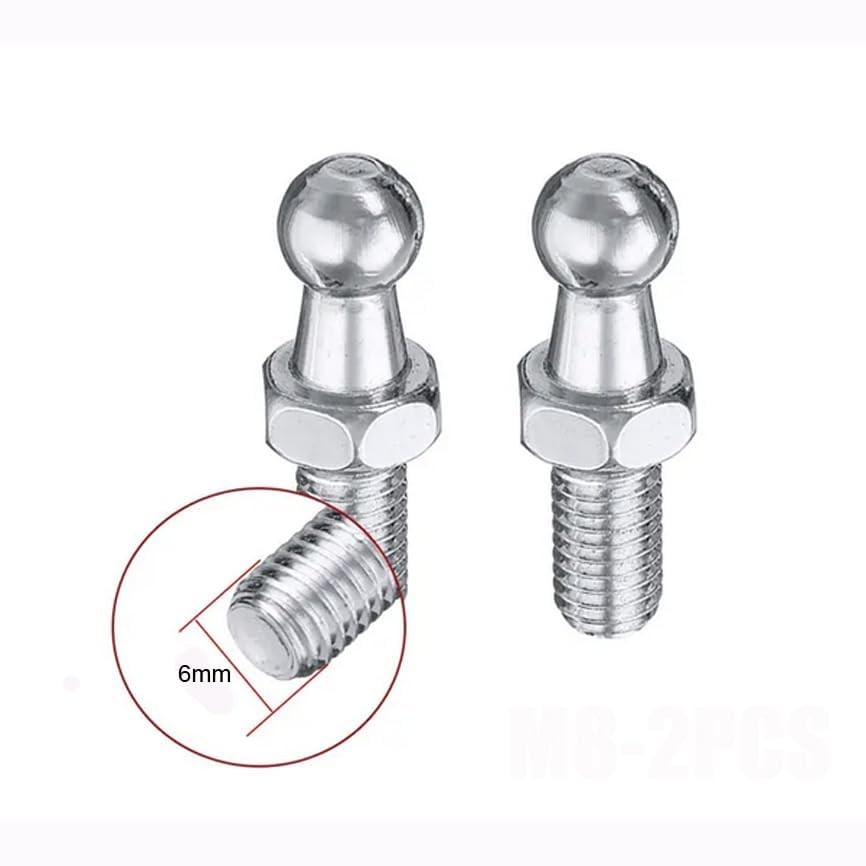 10mm Ball Studs Screws, M6 Thread Ball Screws for Gas Struts Lift Support Ball