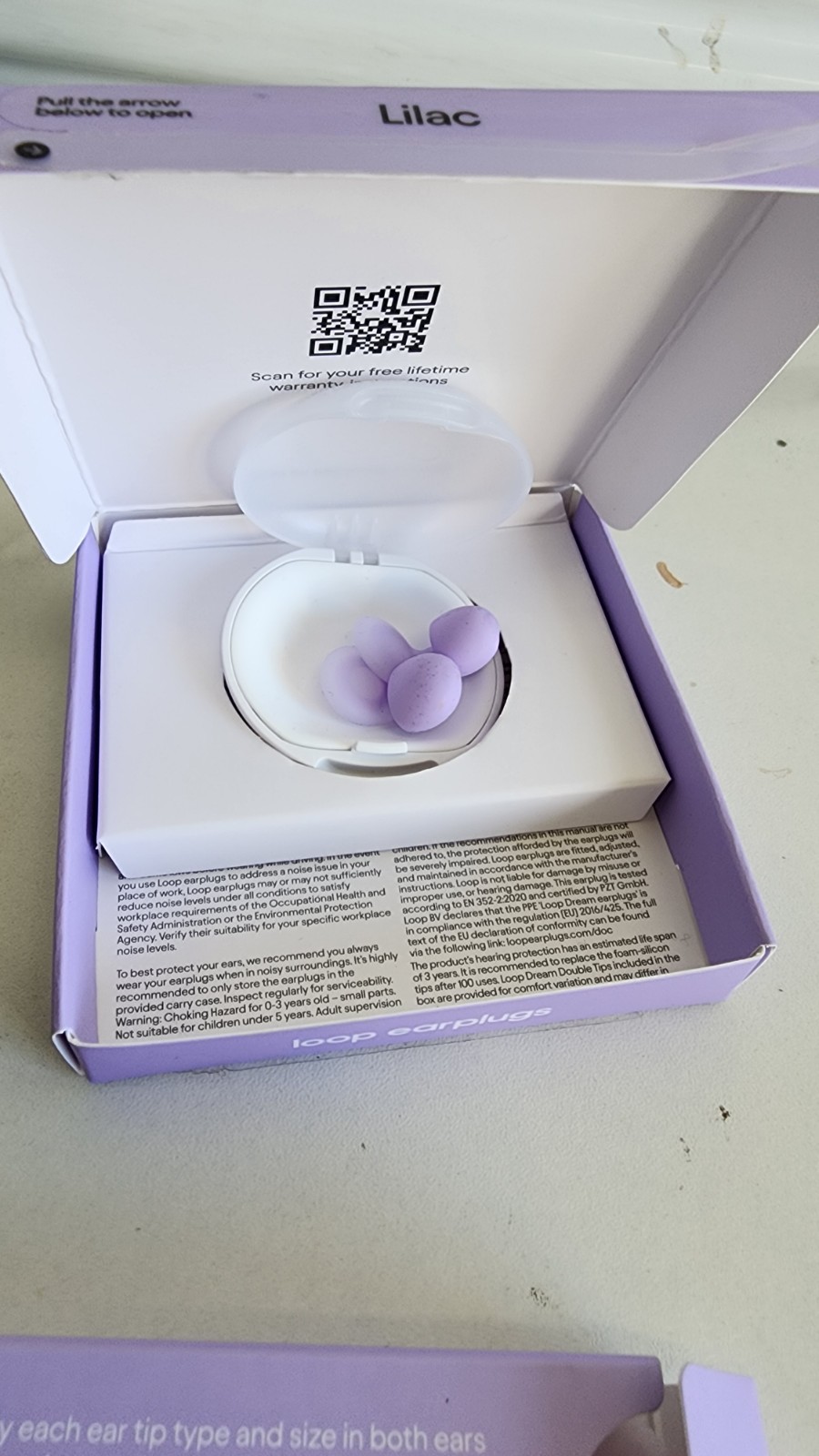 Loop Dream Silicone/Memory Foam Tips Sleeping Comfortable Lilac New with tips