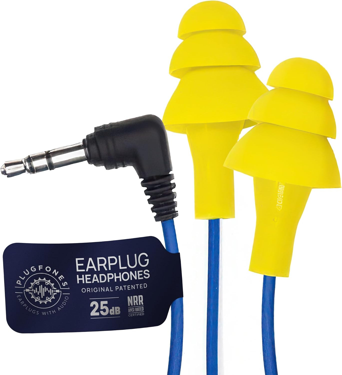 Plugfones Basic Earplug Headphones Earplug-Earbud Hybrid 25 dB Noise Reduction R