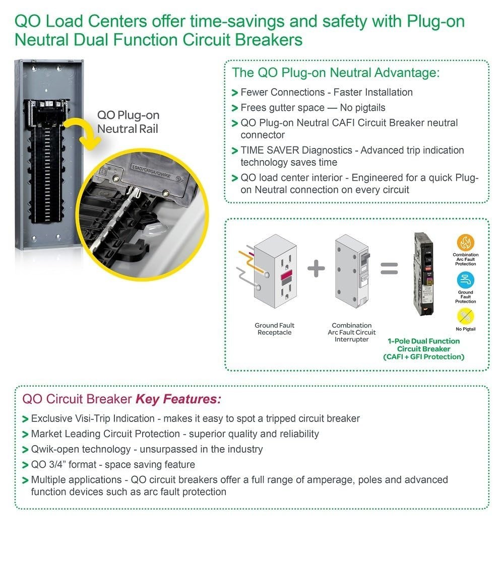 by Schneider Electric – QO Plug-In Mount 15 Amp Single-Pole Dual Function CAF…