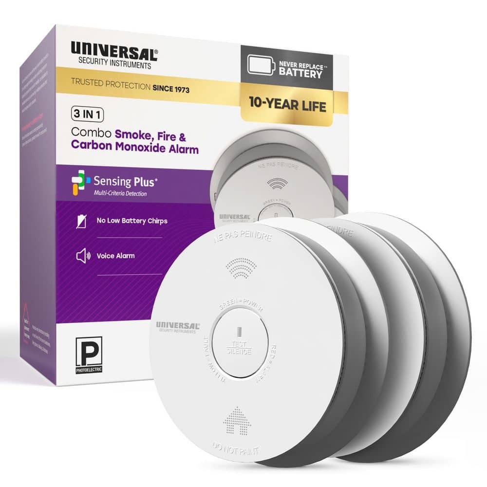 2-Pack 10-Year Battery Combination Smoke and Carbon Monoxide Detector with Voice