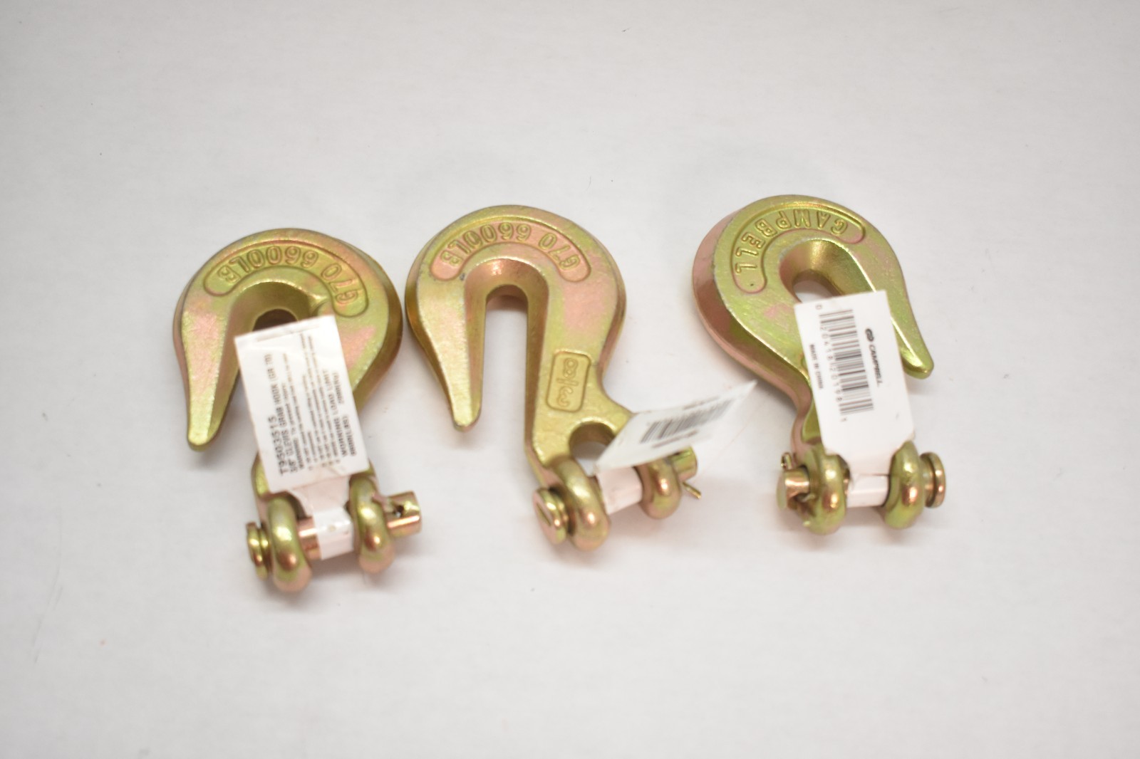 Campbell 3/8″ Clevis Grab Hook GR 70 Heavy Duty Chain Hook Set of 3 T9503515